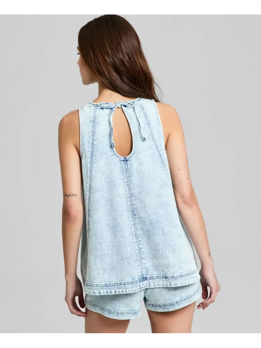 Женская джинсовая туника без рукавов And Now This, Acid Wash — изображение 4 из 4