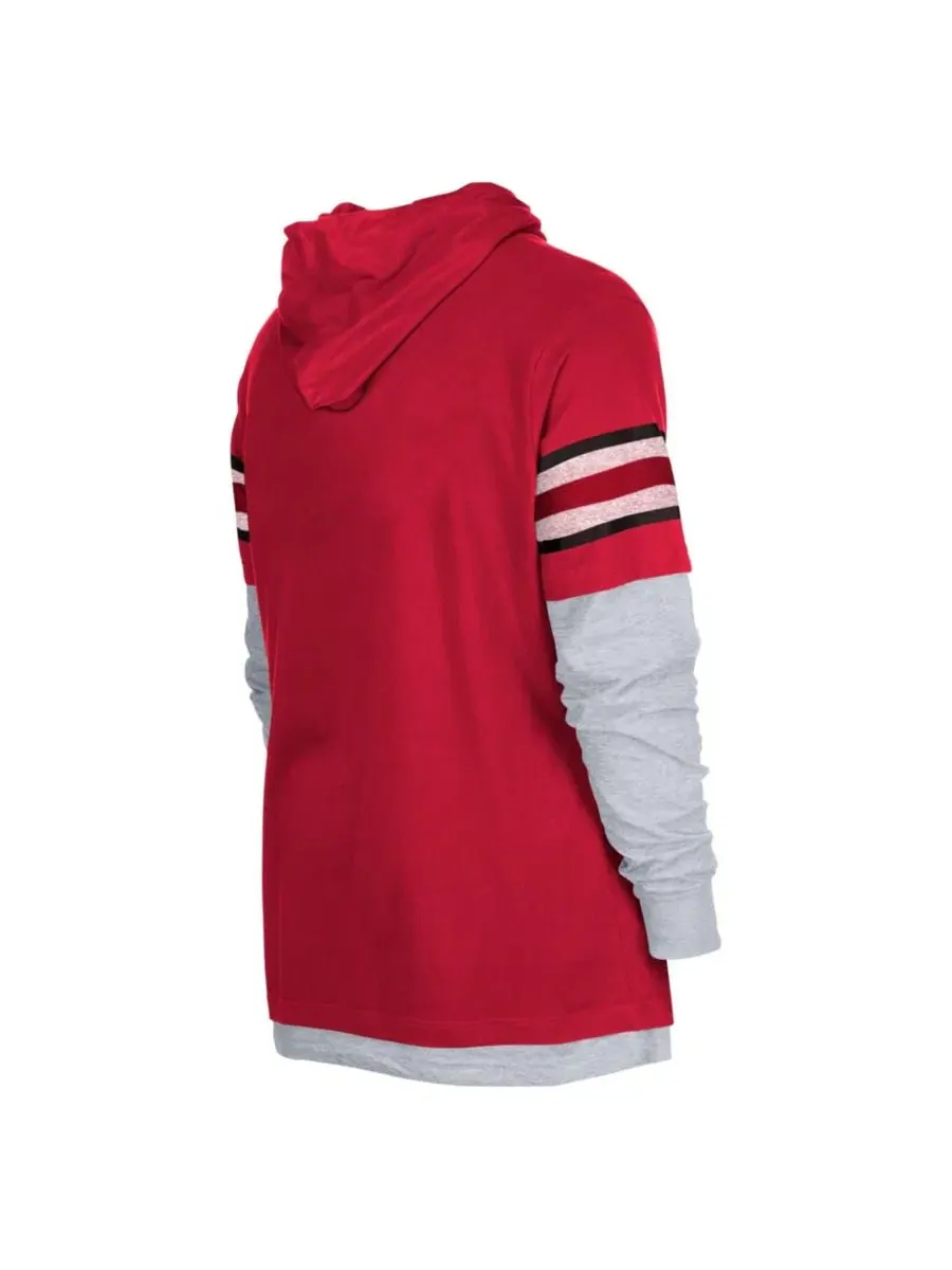 Футболка с длинным рукавом и капюшоном Twofer Long Sleeve Hooded T-Shirt New Era — изображение 3 из 3, красный