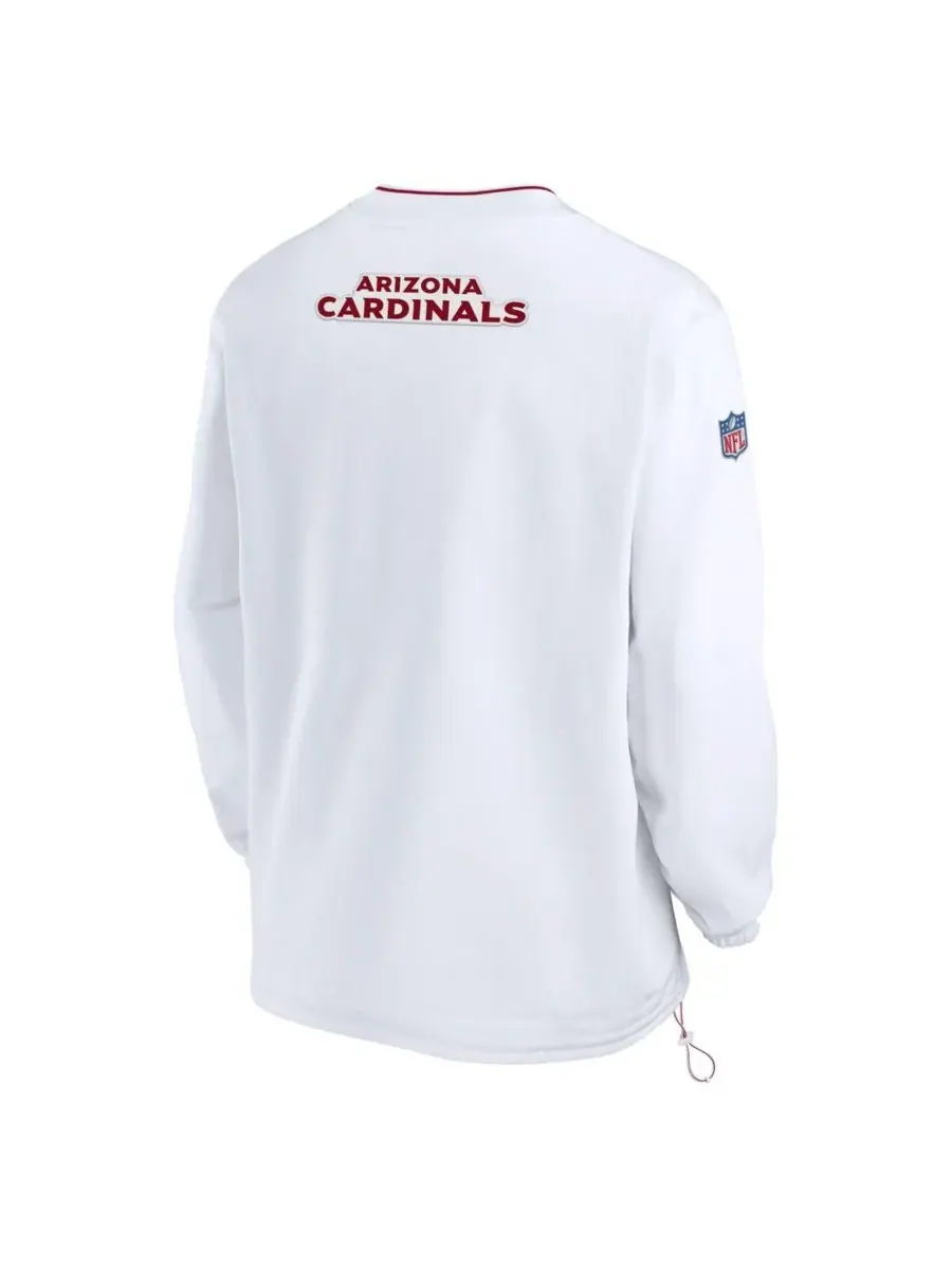 Nike Мужская белая ветровка с V-образным вырезом и длинными рукавами Arizona Cardinals 2023/24 — изображение 2 из 3, белый
