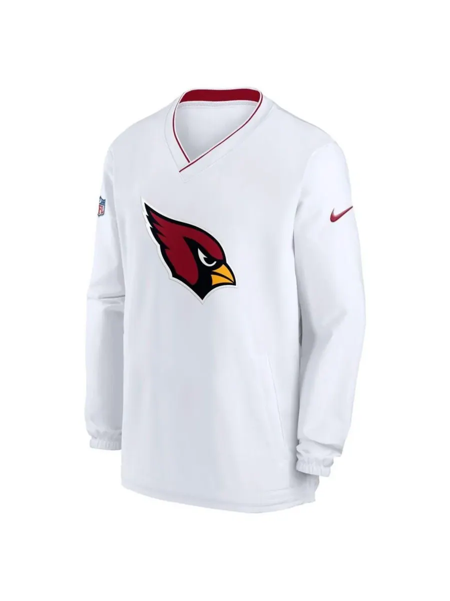 Nike Мужская белая ветровка с V-образным вырезом и длинными рукавами Arizona Cardinals 2023/24 — изображение 3 из 3, белый