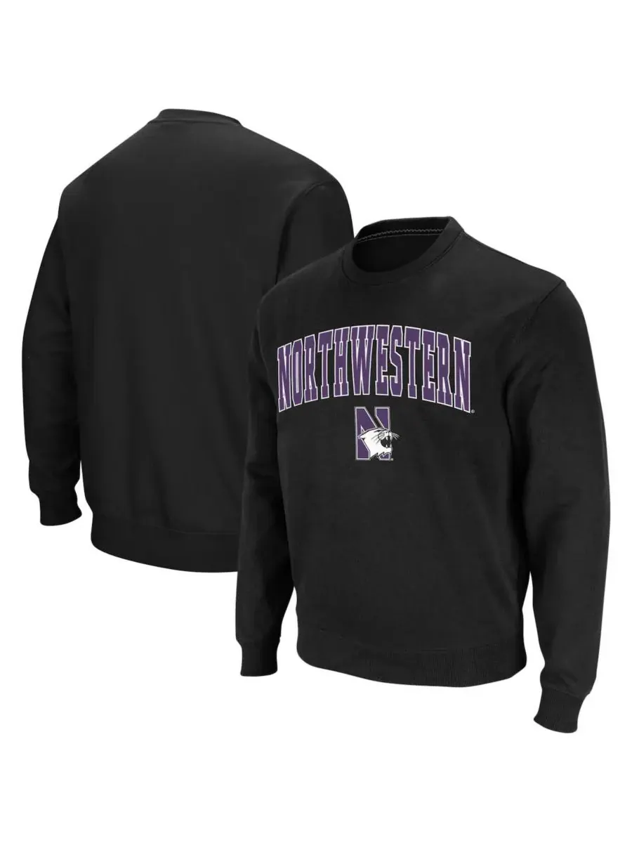 Мужская толстовка с круглым вырезом и логотипом команды Northwestern Wildcats Colosseum — изображение 1 из 4, черный