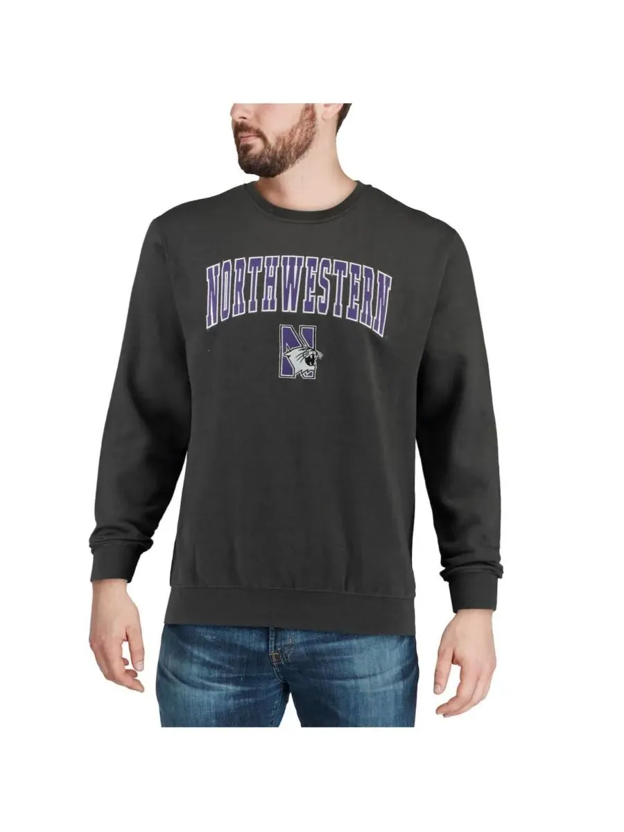 Мужская толстовка с круглым вырезом и логотипом команды Northwestern Wildcats Colosseum — изображение 4 из 7, темно-серый