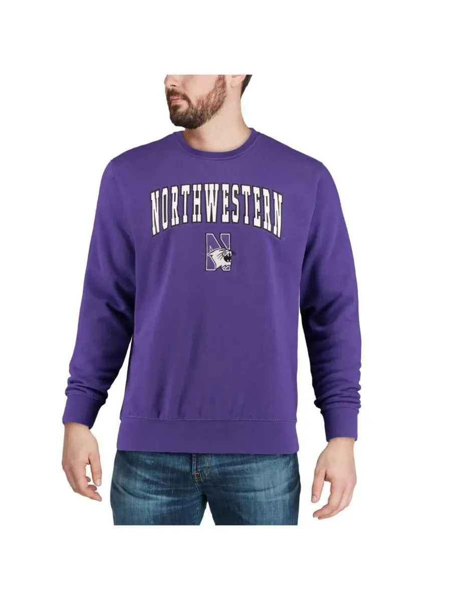 Мужская толстовка с круглым вырезом и логотипом команды Northwestern Wildcats Colosseum — изображение 4 из 7, фиолетовый