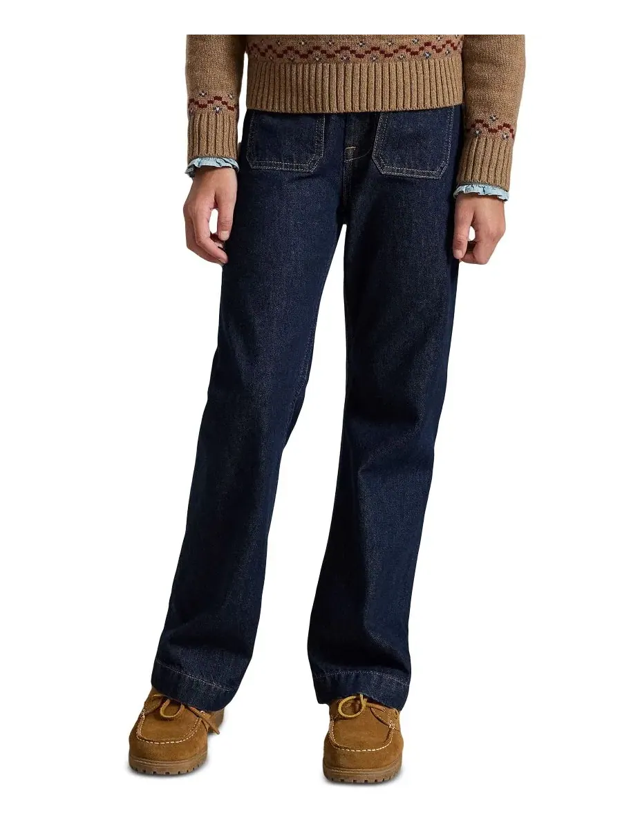 Джинсы клеш с вышивкой Logo Flared Denim Jeans Polo Ralph Lauren, Bigelow Wash