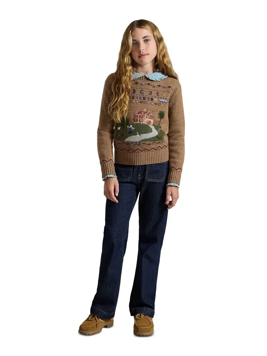 Джинсы клеш с вышивкой Logo Flared Denim Jeans Polo Ralph Lauren, Bigelow Wash — изображение 2 из 3
