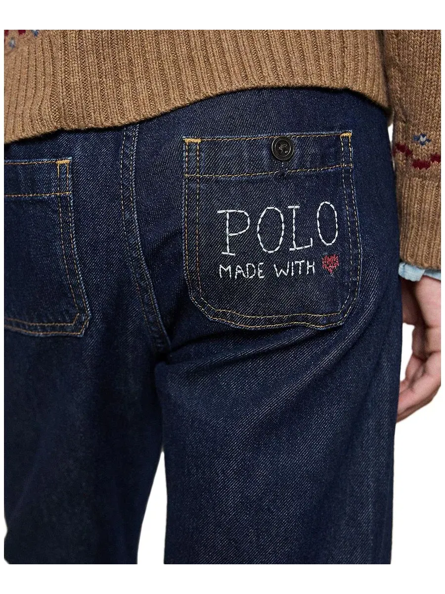 Джинсы клеш с вышивкой Logo Flared Denim Jeans Polo Ralph Lauren, Bigelow Wash — изображение 3 из 3