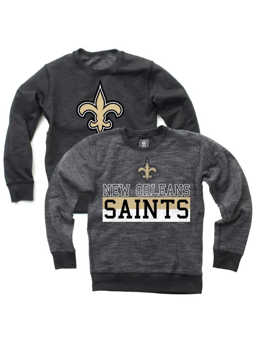 Wes & Willy Толстовка Wes Willy Big Boys and Girls Black New Orleans Saints Reversible Fleece — черный