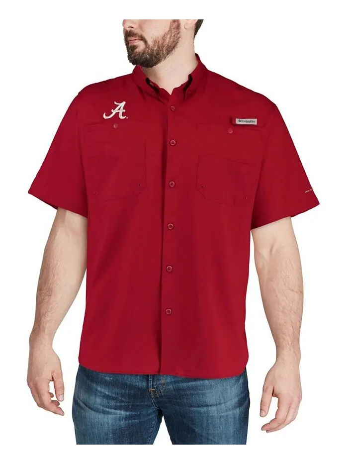 Мужская рубашка Alabama Crimson Tide PFG Tamiami Columbia