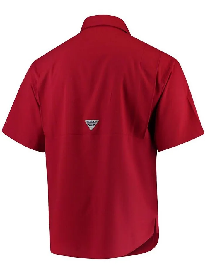 Мужская рубашка Alabama Crimson Tide PFG Tamiami Columbia — изображение 4 из 5, красный