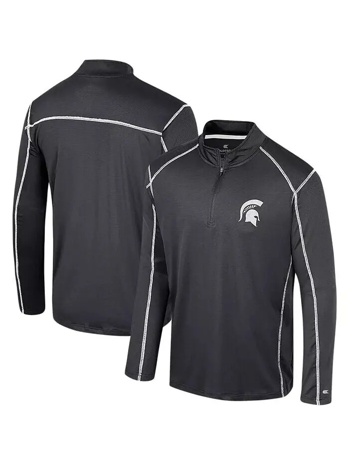 Мужская черная ветровка с молнией в четверть Michigan State Spartans Cameron Colosseum