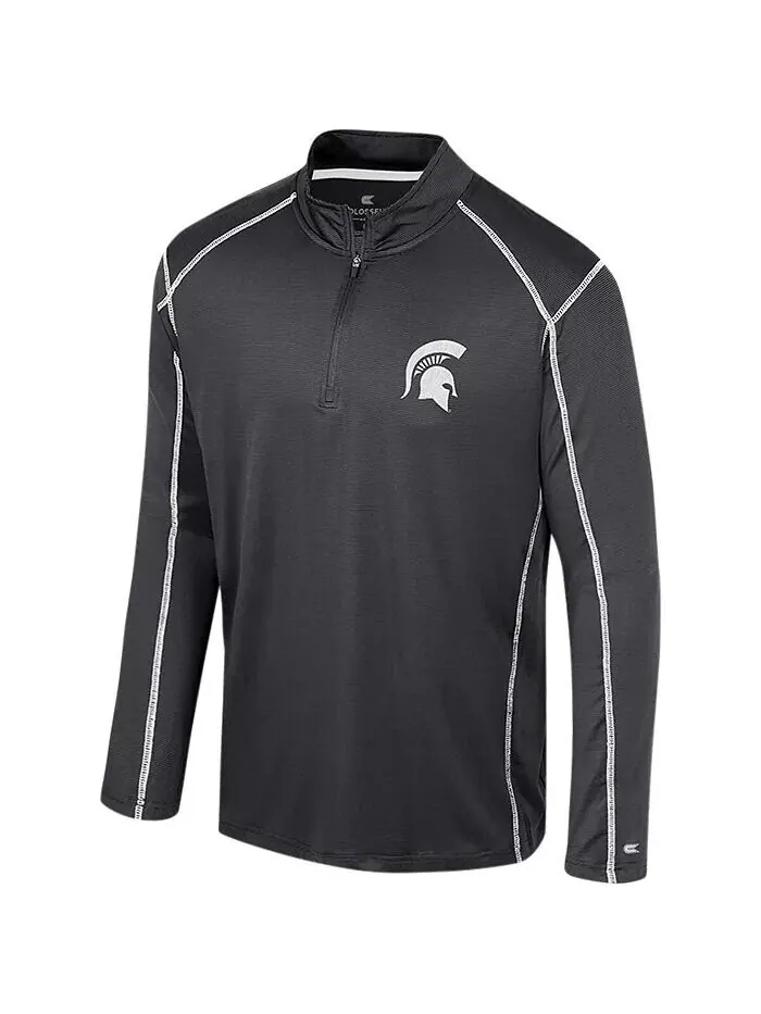 Мужская черная ветровка с молнией в четверть Michigan State Spartans Cameron Colosseum — изображение 3 из 3