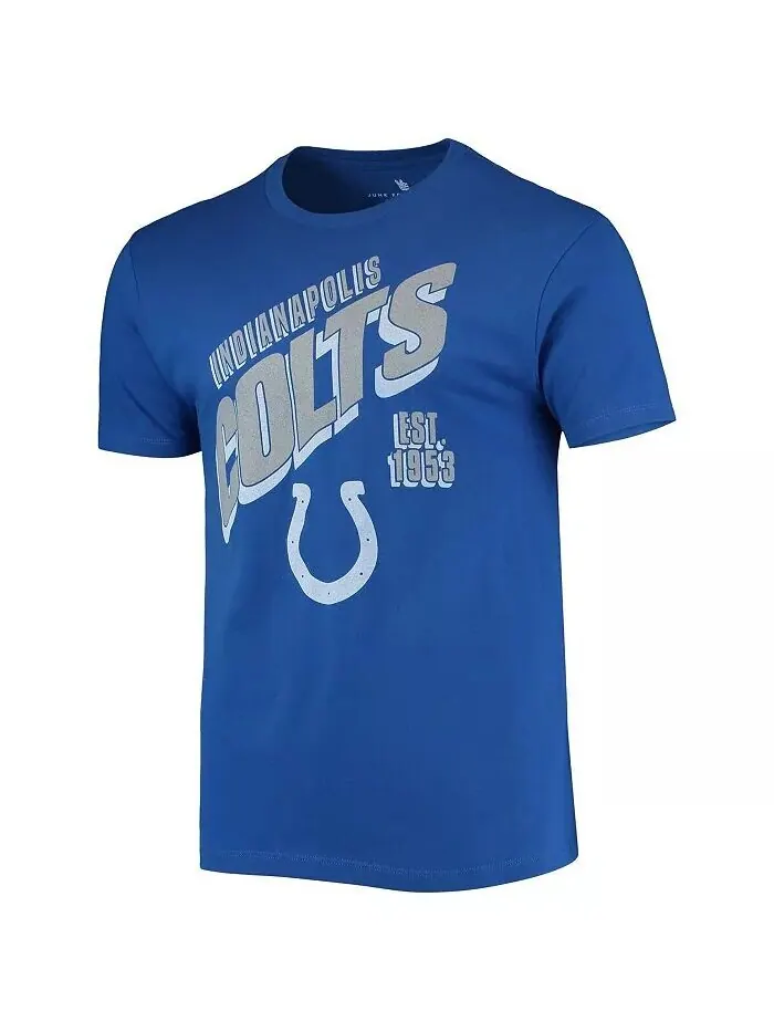 Мужская футболка Royal Indianapolis Colts с наклоном Junk Food — изображение 2 из 2