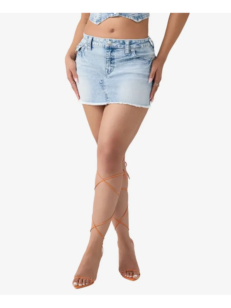 Женская мини-юбка Sadie из джинсовой ткани с отворотом True Religion, Freckle Wave