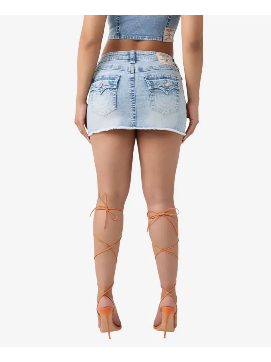 Женская мини-юбка Sadie из джинсовой ткани с отворотом True Religion, Freckle Wave — изображение 3 из 3