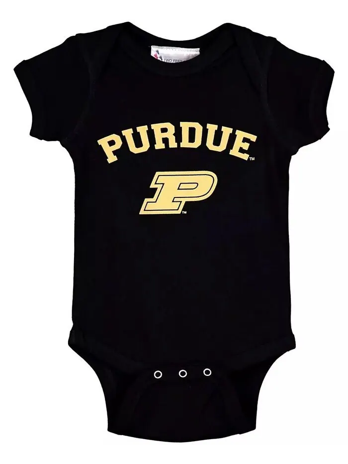 Боди для мальчиков и девочек черного цвета Purdue Boilermakers Arch and Logo Two Feet Ahead