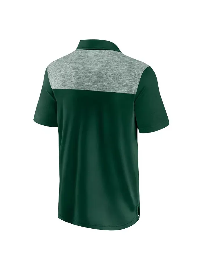 Мужская поло Milwaukee Bucks Iconic Brushed Blocked в цвете Hunter Green Fanatics — изображение 3 из 3