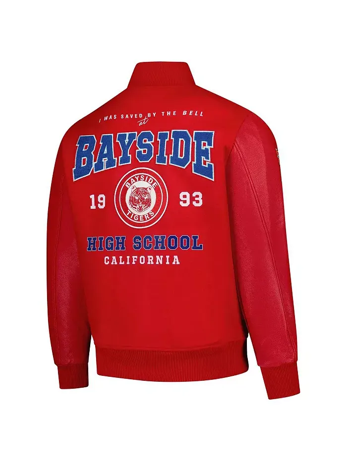 Мужская красная бейсбольная куртка на молнии Bayside High "Saved by the Bell" Freeze Max — изображение 3 из 3