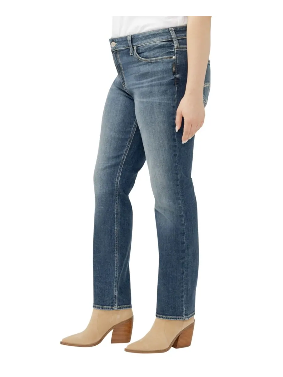 Джинсы Elyse Plus Size со средней посадкой, удобного кроя, прямого кроя Silver Jeans Co, Half Moon — изображение 3 из 3
