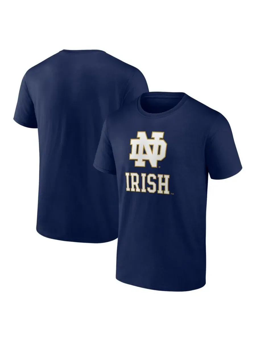 Fanatics Mto Label Мужская темно-синяя футболка с основным логотипом команды Notre Dame Fighting — синий