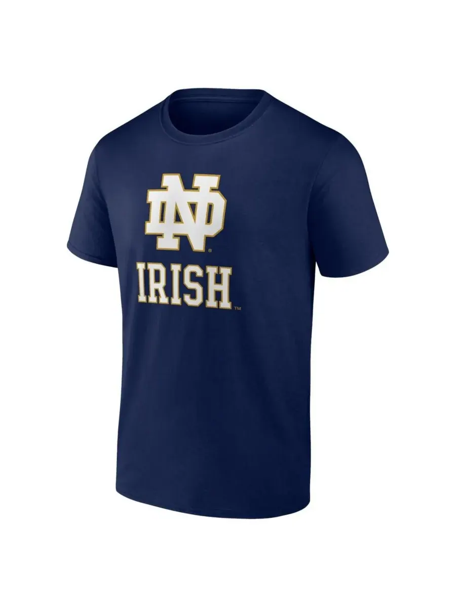 Fanatics Mto Label Мужская темно-синяя футболка с основным логотипом команды Notre Dame Fighting — изображение 2 из 3