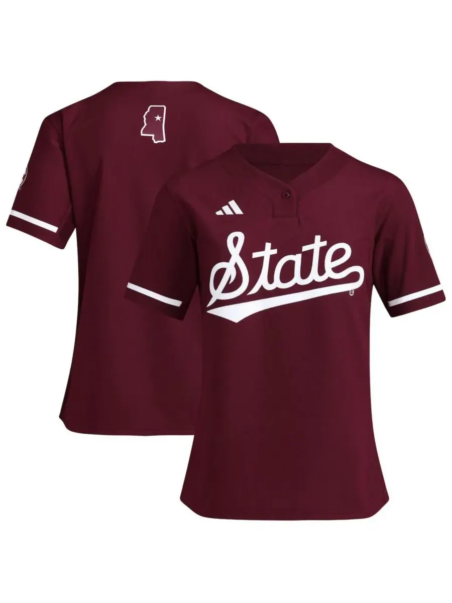 Adidas Женская бордовая реплика софтбольной майки команды Mississippi State Bulldogs