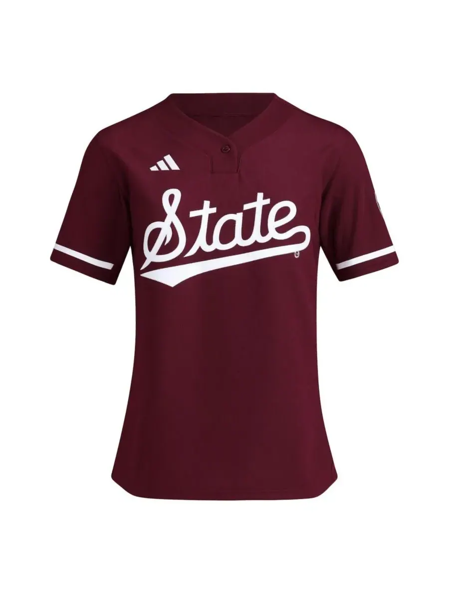 Adidas Женская бордовая реплика софтбольной майки команды Mississippi State Bulldogs — изображение 2 из 3, коричневый