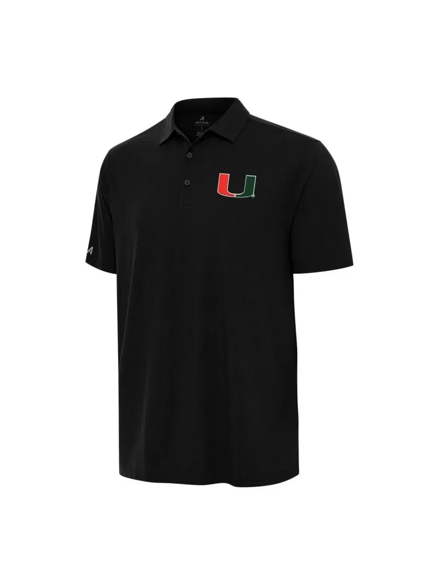 Мужское поло с вышивкой команды Miami Hurricanes Antigua