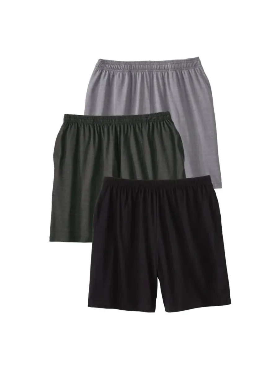 Комплект из 3 легких трикотажных шорт больших размеров KingSize, Assorted Tonal