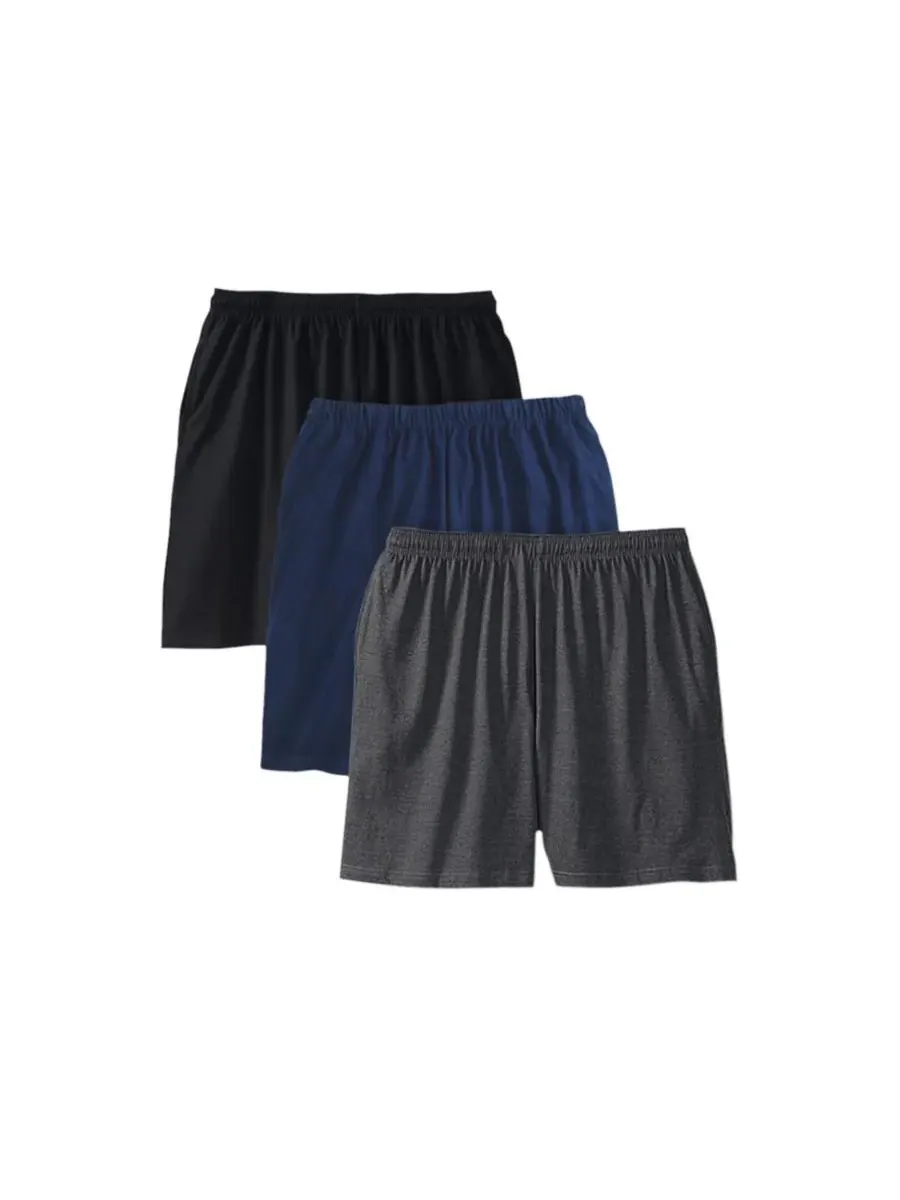 Комплект из 3 легких трикотажных шорт больших размеров KingSize, Assorted Basic