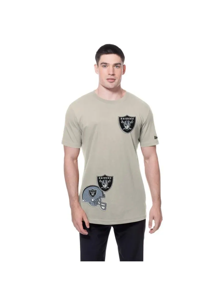 Футболка с эмблемами команды New Era Las Vegas Raiders — изображение 2 из 4, светлый бежевый
