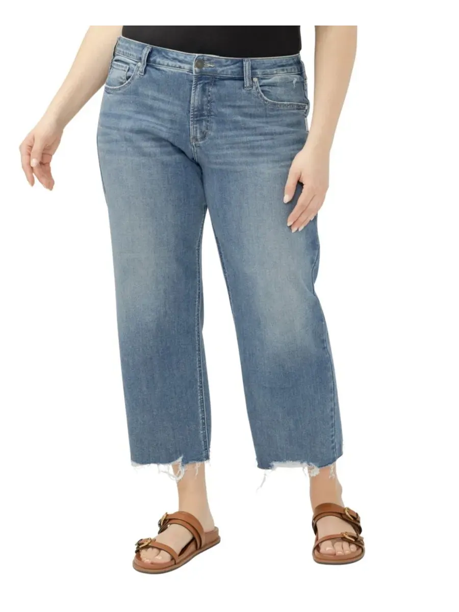 Джинсы boyfriend скинни с завышенной талией, прямые Silver Jeans Co., Kickin It