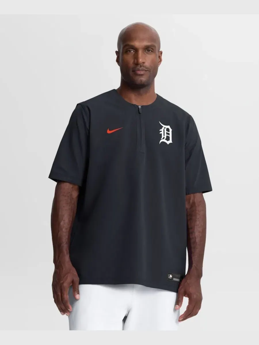Ветровка-поло с четверть-молнией Dri-FIT Detroit Tigers Nike