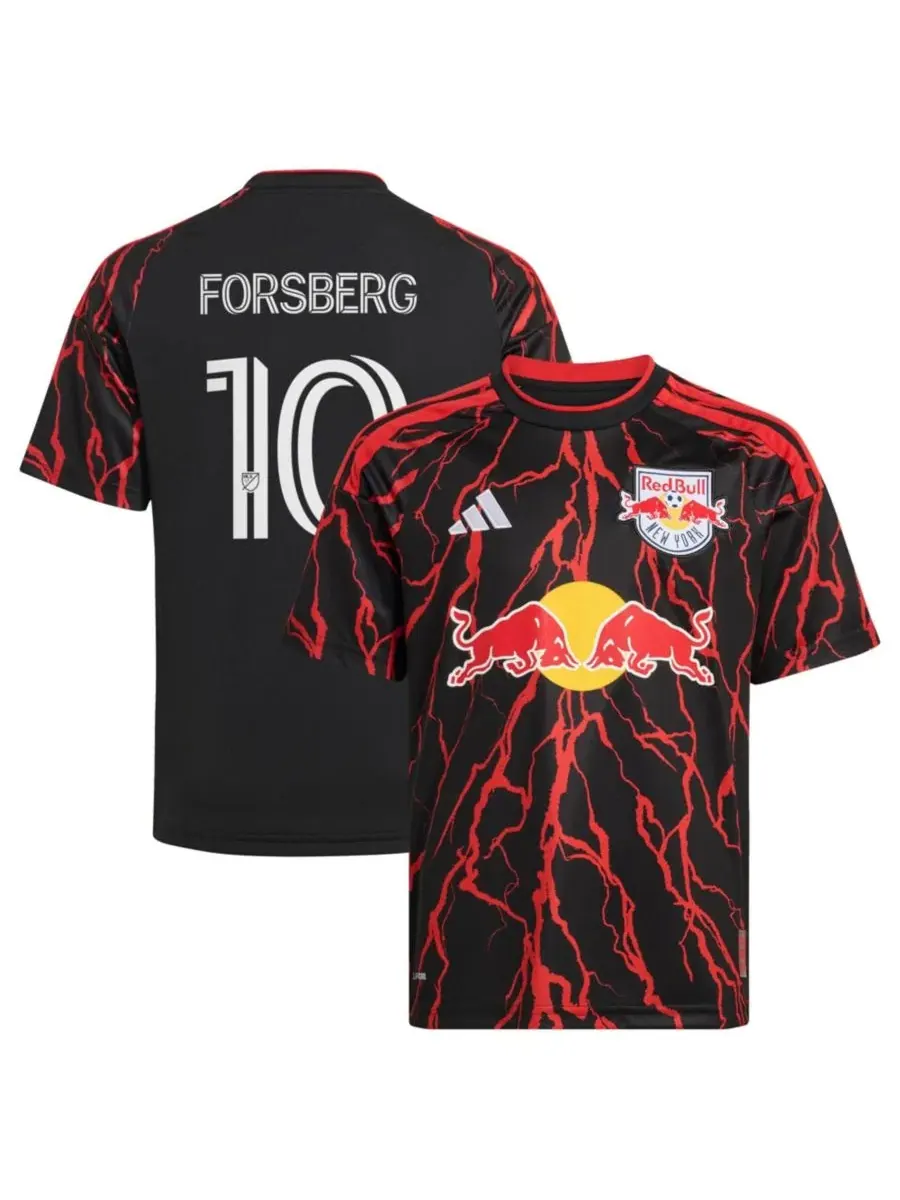 Футболка Emil Forsberg Black New York Red Bulls 2026 The Rooted Kit Replica Jersey adidas