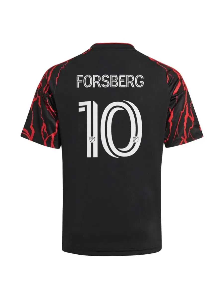 Футболка Emil Forsberg Black New York Red Bulls 2026 The Rooted Kit Replica Jersey adidas — изображение 2 из 3, черный
