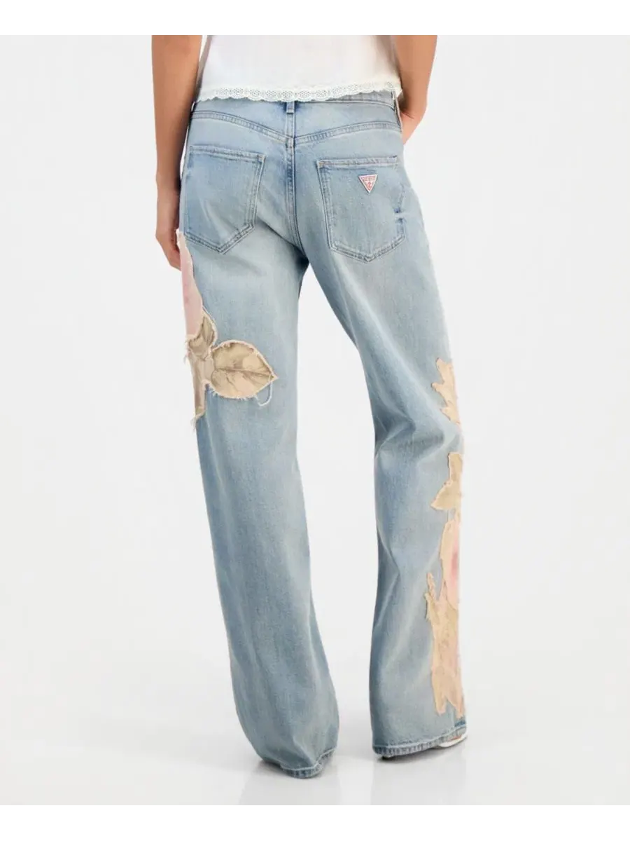 Джинсы с цветочными аппликациями Rey Floral Appliqué GUESS, Winslow Wash — изображение 5 из 9