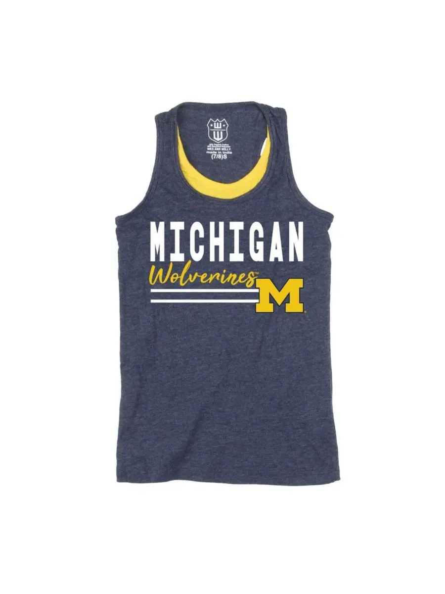 Майка-безрукавка с принтом Michigan Wolverines Wes & Willy — синий