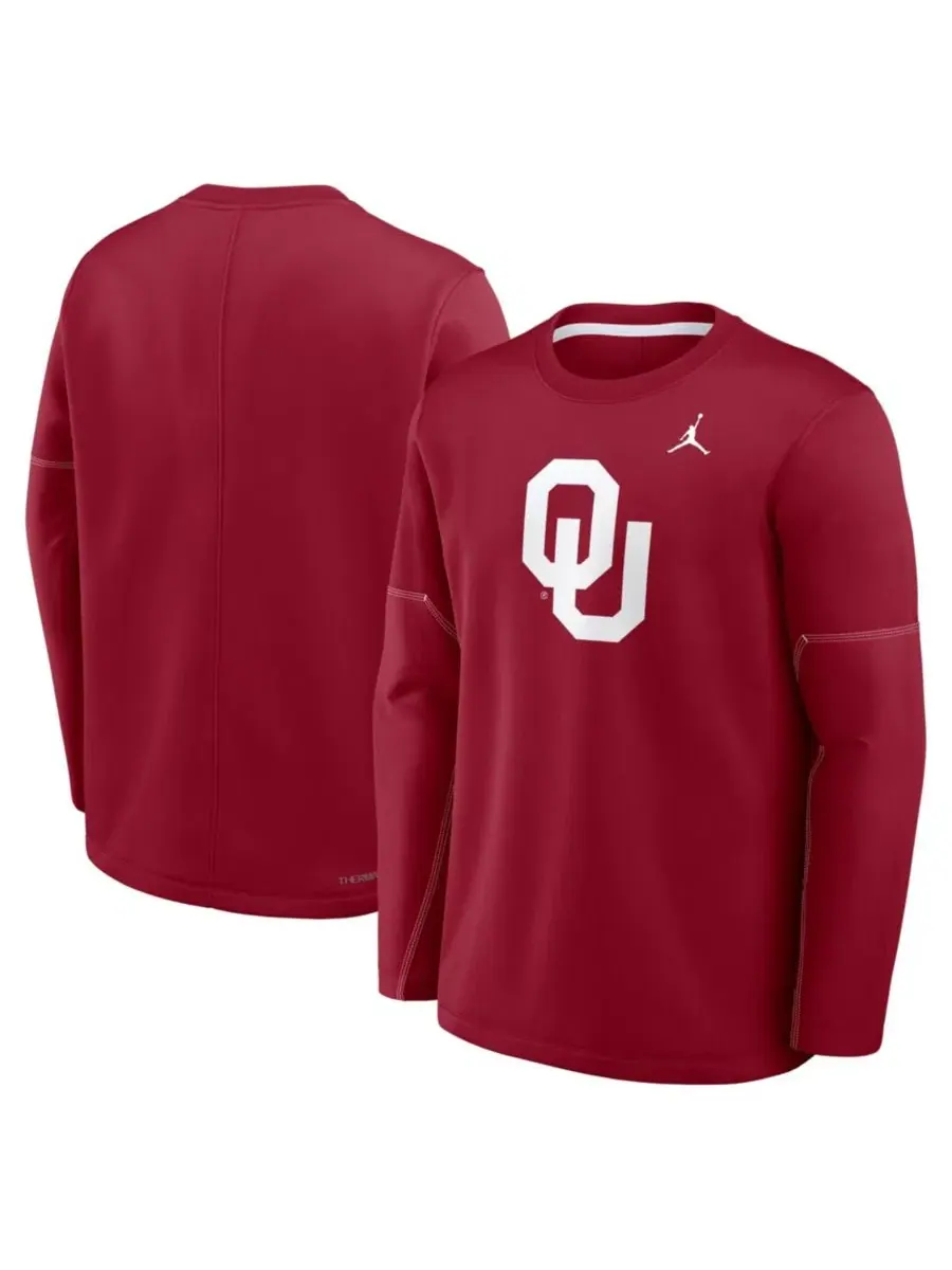 Лонгслив с длинным рукавом Oklahoma Sooners 2026 Sideline Coaches Therma-FIT Jordan