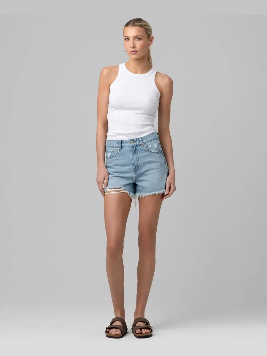 Шорты женские из хлопка с 5 карманами, 5 Pocket Styling Cotton Shorts BLANK NYC, Cold Wave