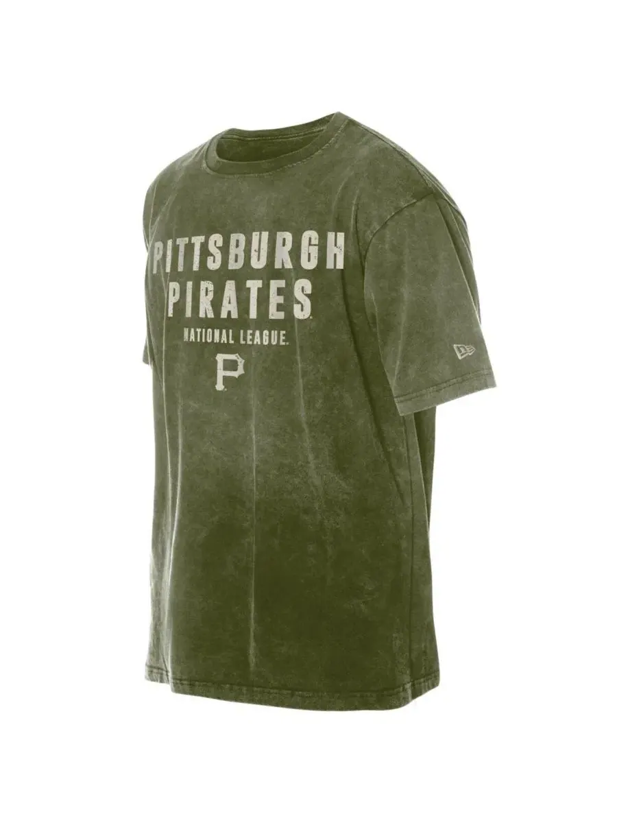 Футболка с коротким рукавом и принтом Armed Forces Day, Pittsburgh Pirates New Era — изображение 2 из 4, оливковый