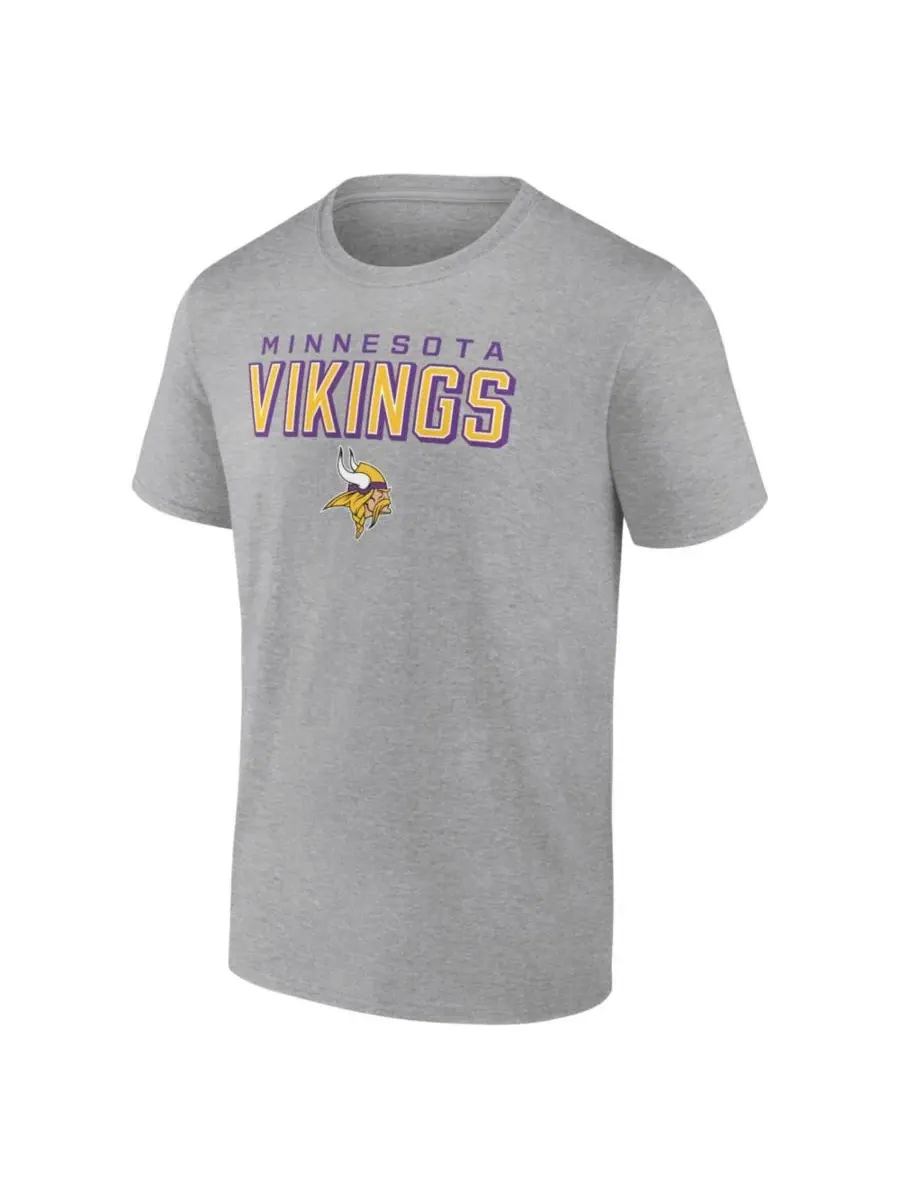 Футболка с коротким рукавом с графическим принтом Minnesota Vikings Fanatics Mto Label — изображение 3 из 3, серый