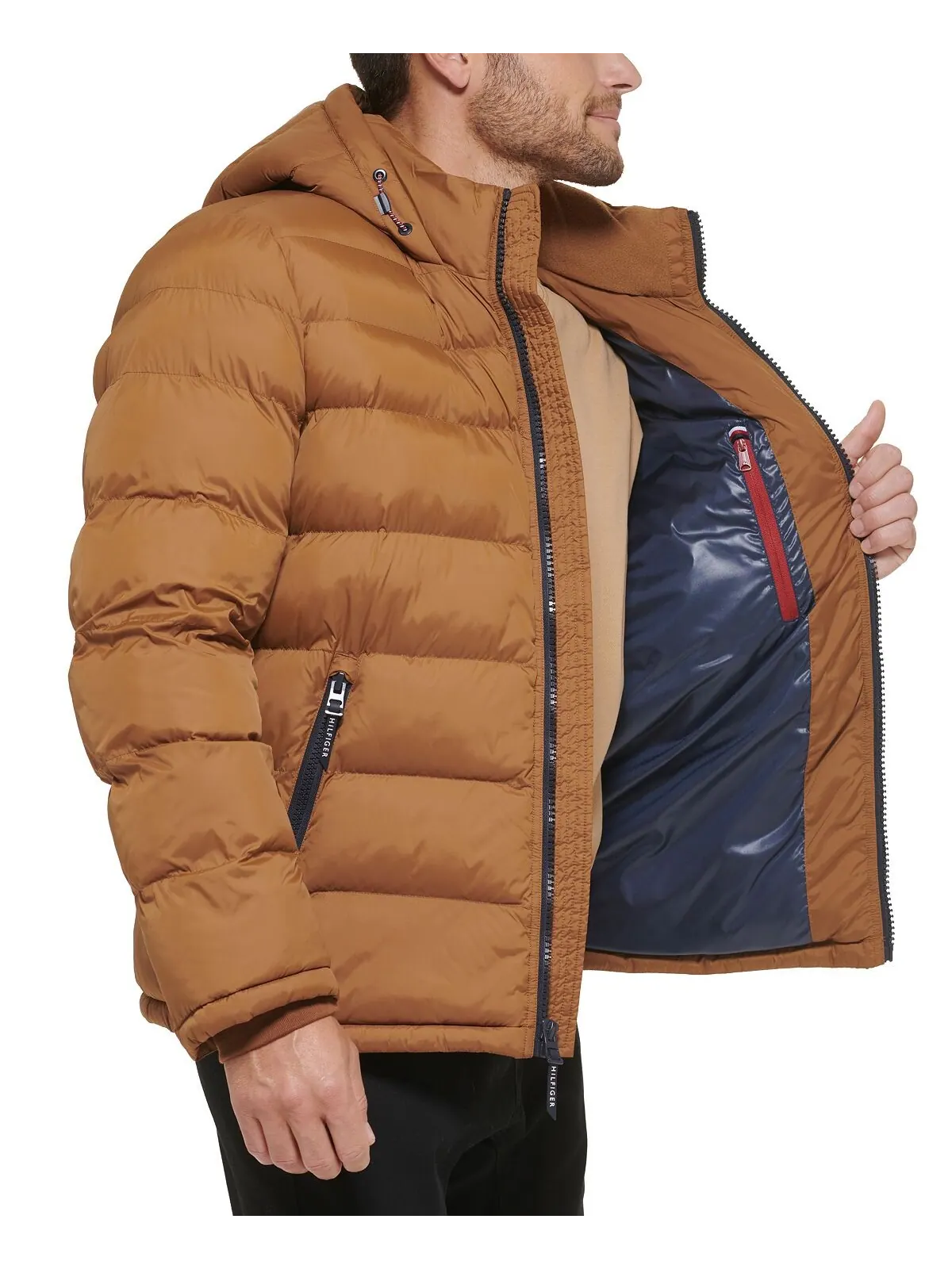 Мужской стеганый пуховик Tommy Hilfiger — изображение 2 из 5, коричневый