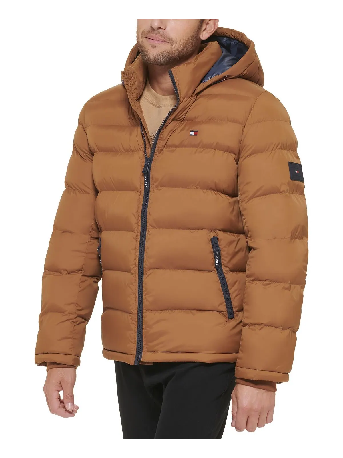 Мужской стеганый пуховик Tommy Hilfiger — изображение 4 из 5, коричневый
