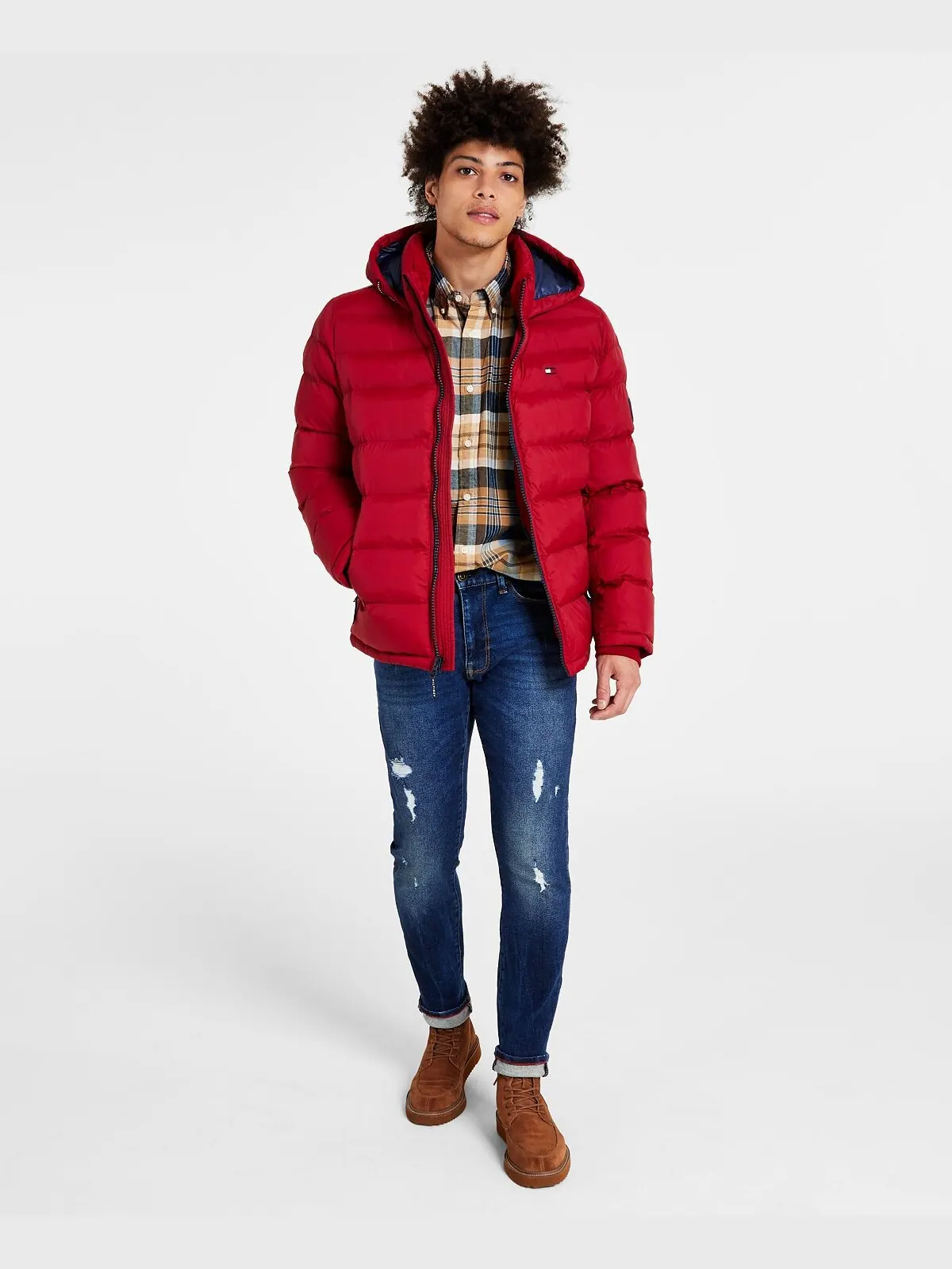 Куртка Tommy Hilfiger Quilted Puffe — изображение 6 из 7, красный