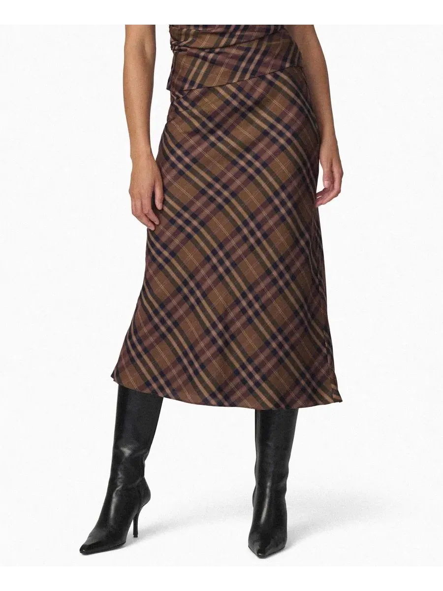 Юбка-миди с принтом The Ines Joe's Jeans, Camel Plaid