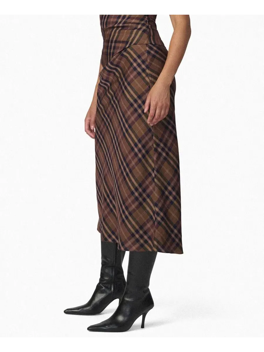 Юбка-миди с принтом The Ines Joe's Jeans, Camel Plaid — 3
