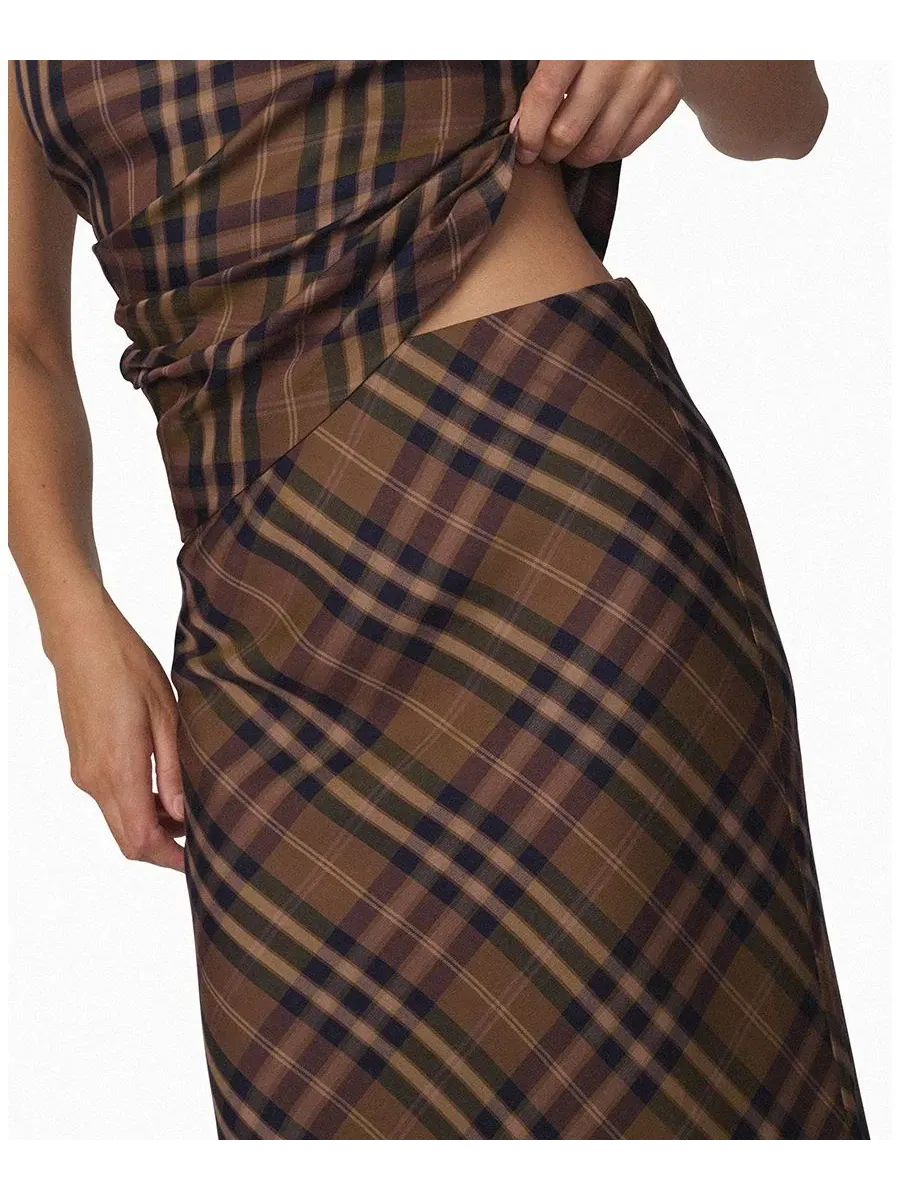 Юбка-миди с принтом The Ines Joe's Jeans, Camel Plaid — 4