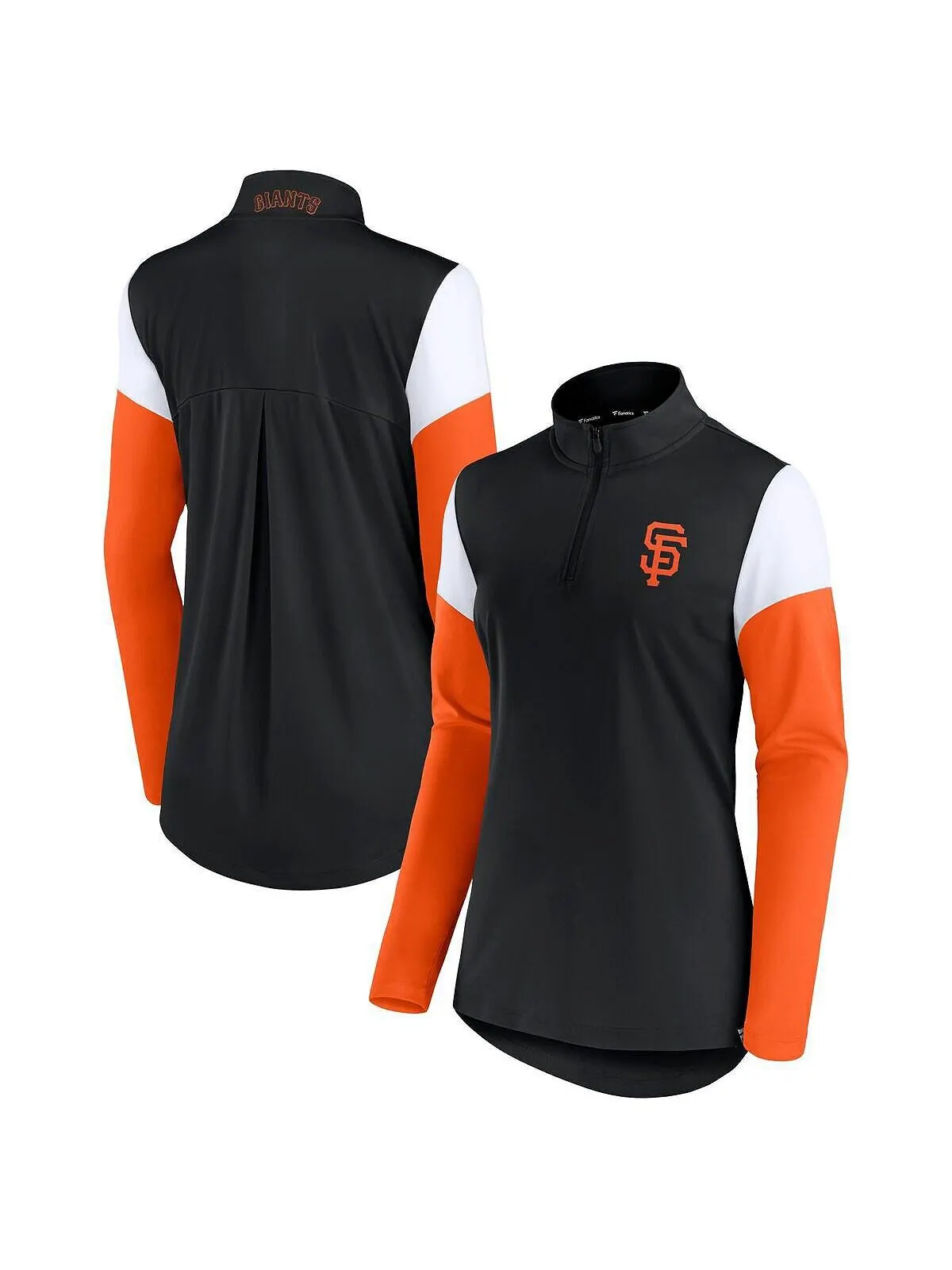Женская черно-оранжевая флисовая куртка San Francisco Giants с молнией на четверть Fanatics — изображение 1 из 3