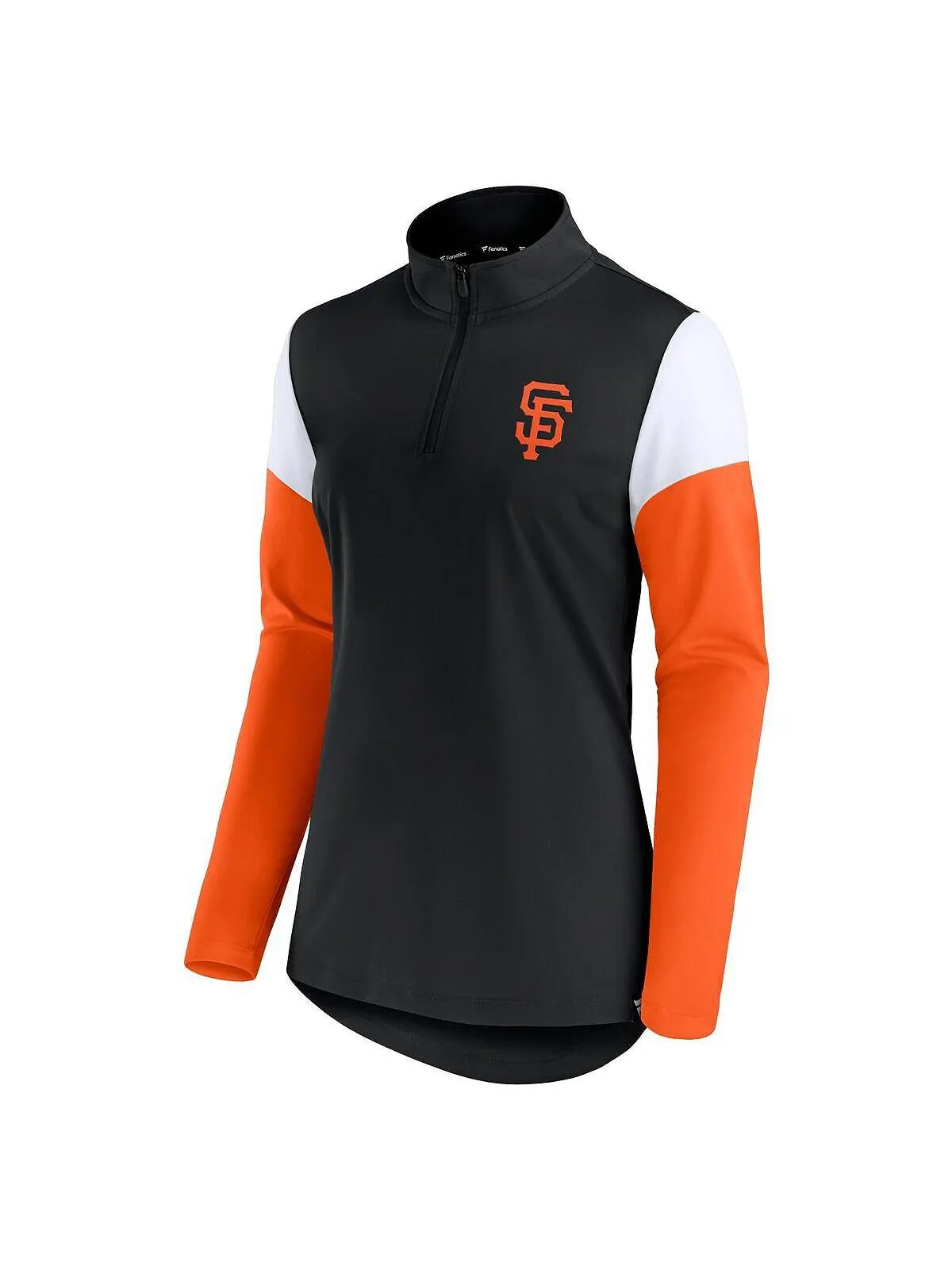 Женская черно-оранжевая флисовая куртка San Francisco Giants с молнией на четверть Fanatics — изображение 2 из 3