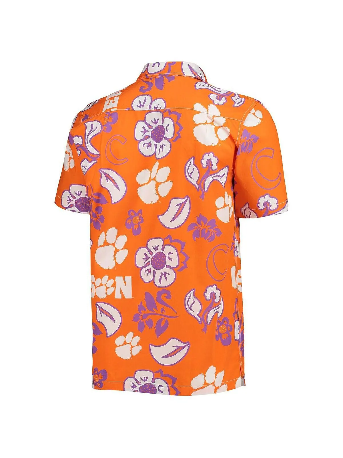 Мужская оранжевая рубашка clemson tigers с цветочным принтом на пуговицах Wes & Willy — изображение 3 из 3, оранжевый