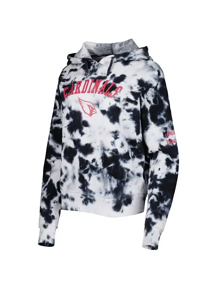 Женская черная флисовая толстовка с капюшоном Arizona Cardinals Cloud Dye New Era — изображение 3 из 3